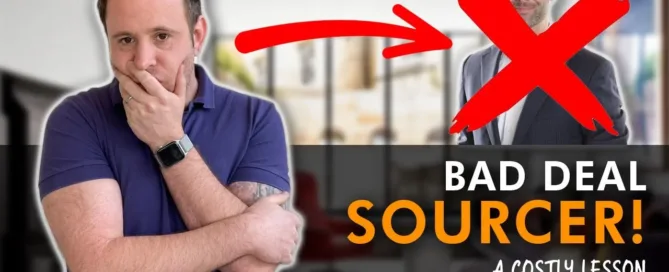 Mark Parham beside Bad Deal Sourcer text and a red cross over another figure