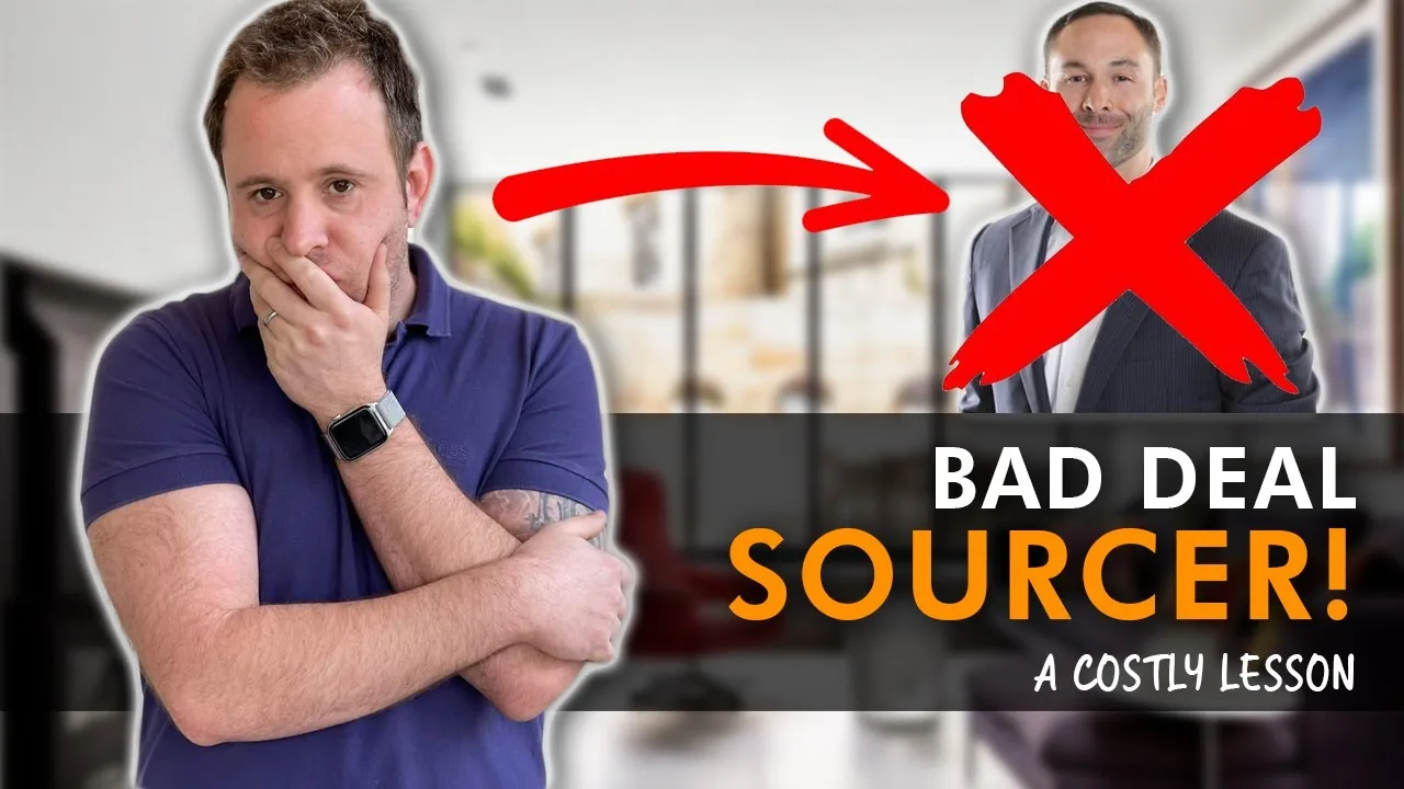 Mark Parham beside Bad Deal Sourcer text and a red cross over another figure