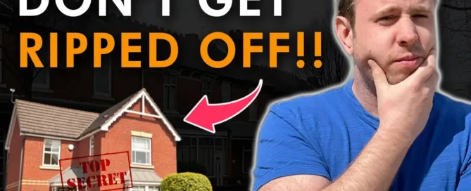 Mark Parham beside a house and Don't Get Ripped Off text