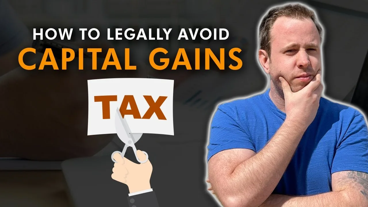 Mark Parham beside Capital Gains Tax text and a hand holding a tax sign
