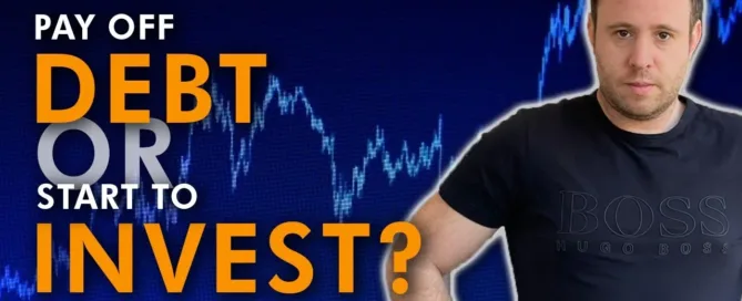 Mark Parham beside a chart and Pay Off Debt or Start to Invest text