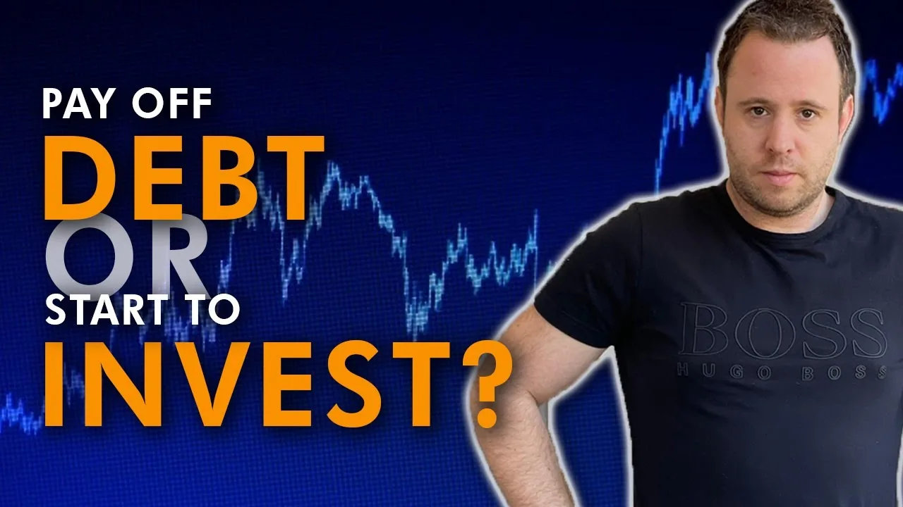 Mark Parham beside a chart and Pay Off Debt or Start to Invest text