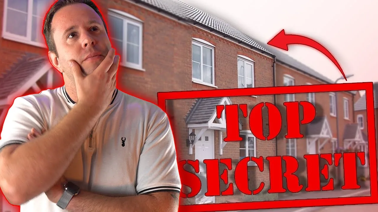 Mark Parham beside terraced houses and a Top Secret stamp