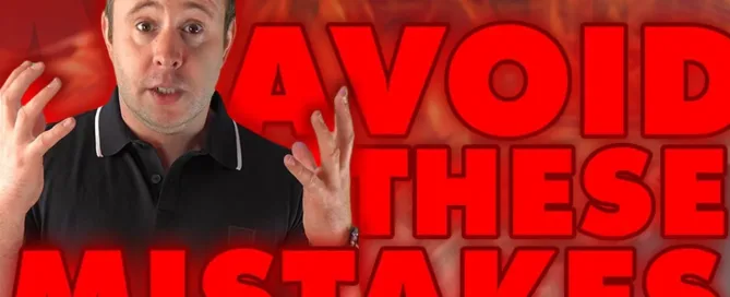 Mark Parham holding his hands up beside Avoid These Mistakes text