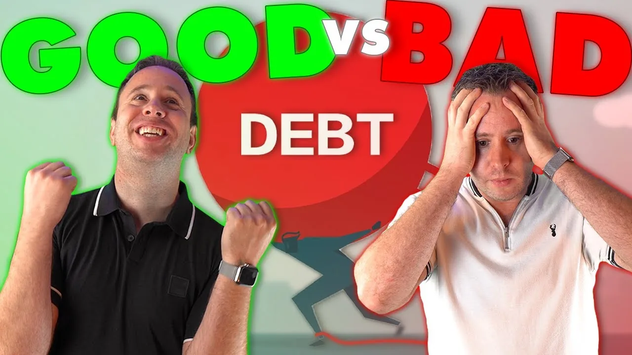Two images of Mark Parham beside Good vs Bad Debt text