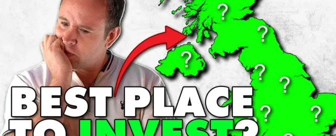 Mark Parham beside a green UK map and Best Place to Invest text