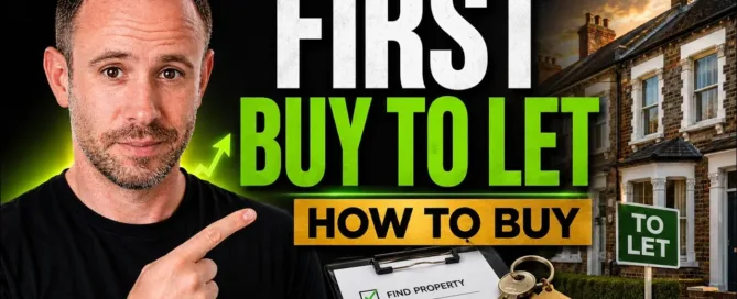 Mark Parham pointing towards houses, keys and a checklist beneath the words First Buy to Let and How to Buy.