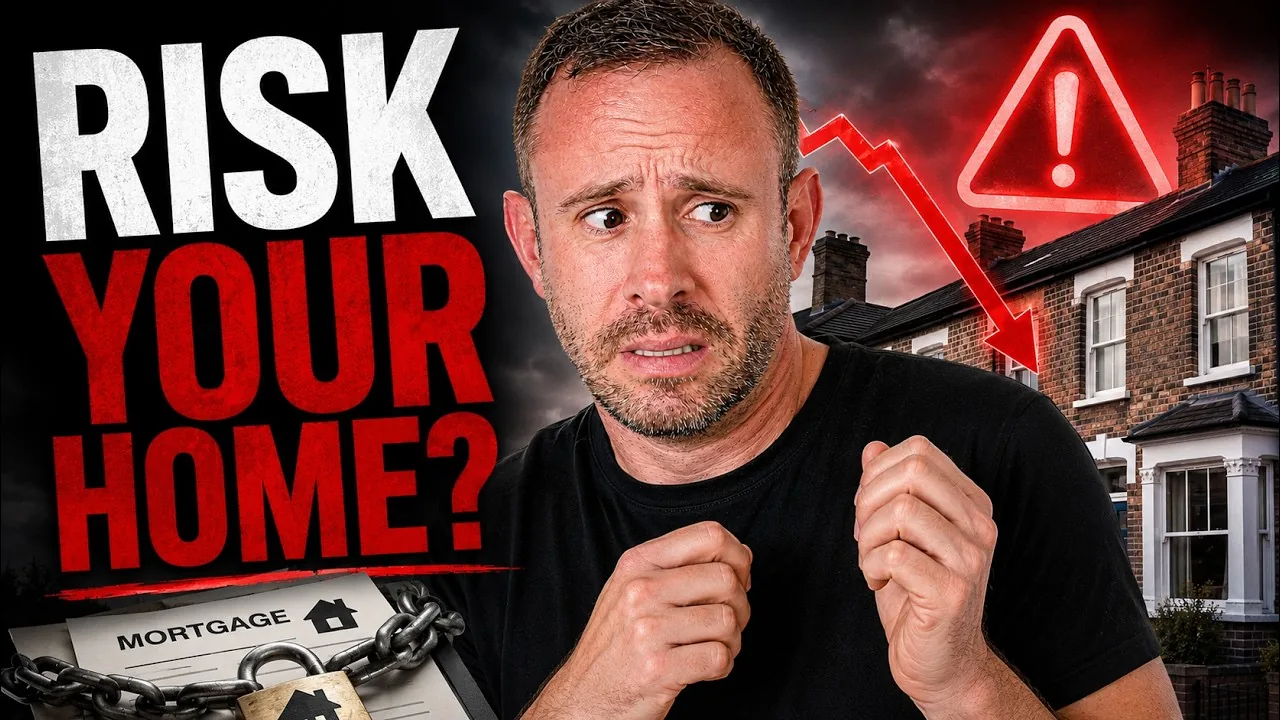Mark Parham beside houses, a mortgage document, a warning symbol and the words “Risk your home?”.