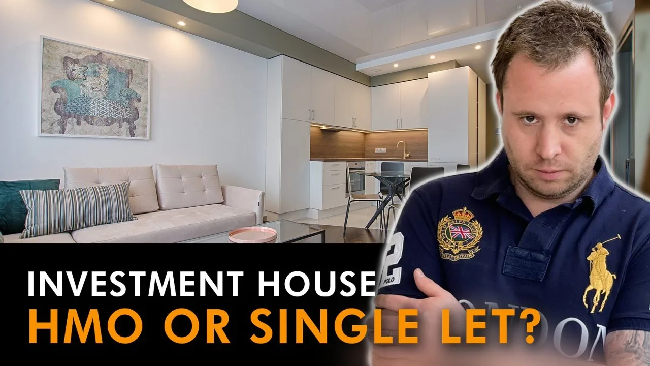 Mark Parham beside a furnished room and HMO or Single Let text
