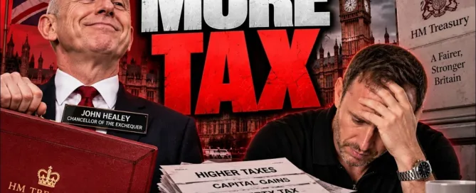 Mark Parham beside a Treasury tax illustration and the words More Tax