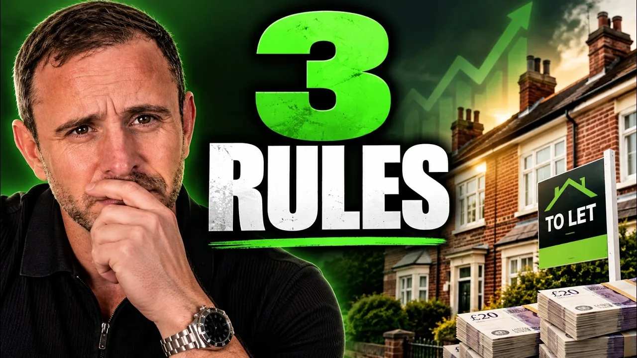 Mark Parham beside “3 Rules” text, terraced houses and a To Let sign