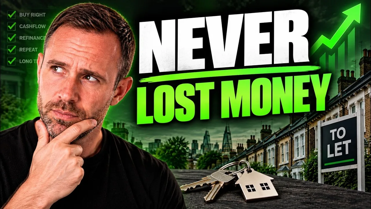 Mark Parham beside house keys, rental houses and the words Never Lost Money