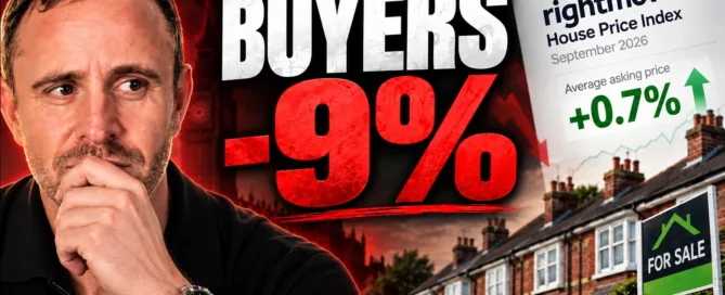 Mark Parham beside a Rightmove September 2026 index graphic showing asking prices up 0.7% and buyer enquiries down 9%