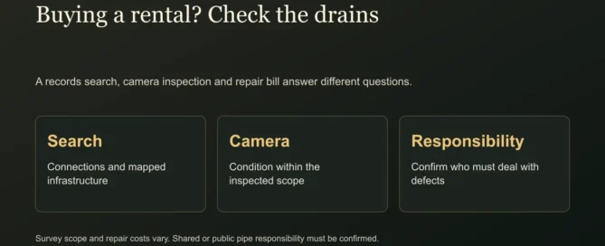 Buying a rental? Check the drains. A records search, camera inspection and repair bill answer different questions.