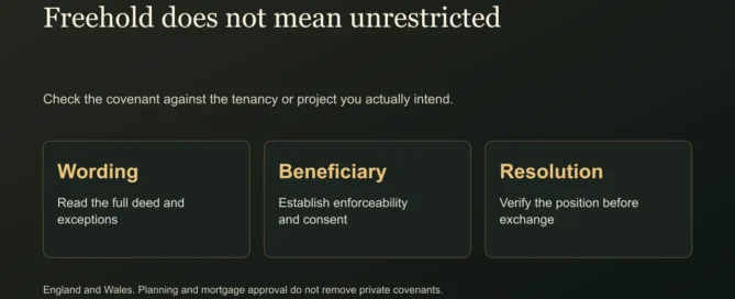 Freehold does not mean unrestricted. Check the covenant against the tenancy or project you actually intend.