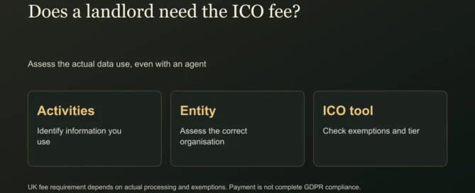 Does a landlord need the ICO fee?. Assess the actual data use, even with an agent