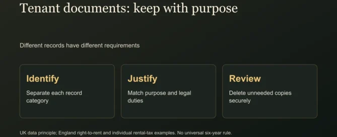 Tenant documents: keep with purpose. Different records have different requirements
